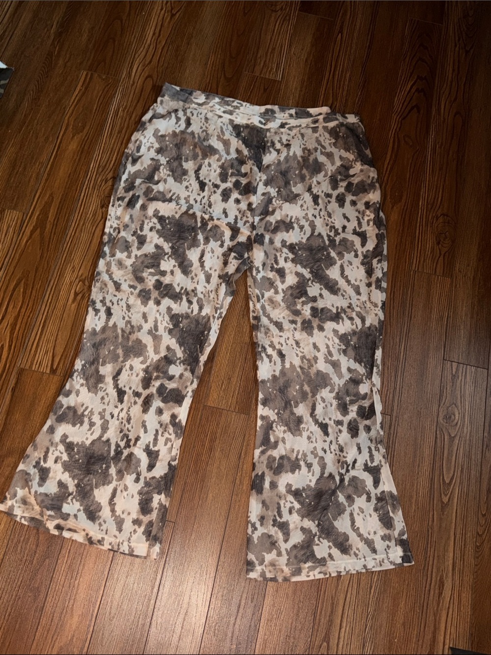 Women’s Neutral Animal-Print Flare pant